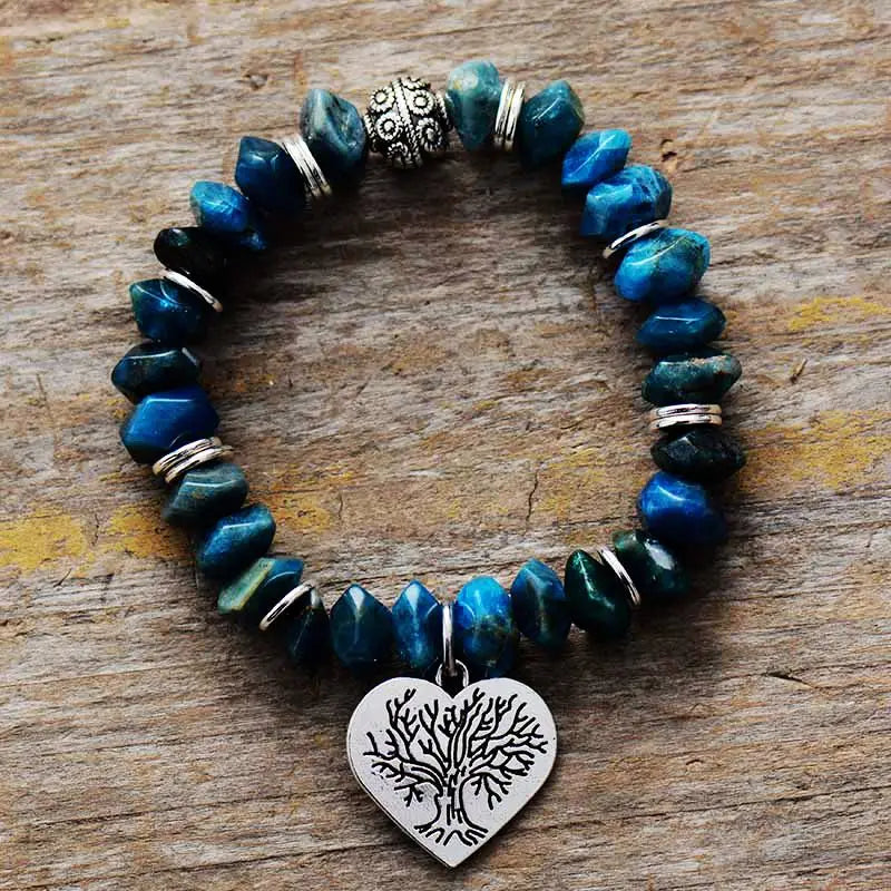 Tree of Life Apatite Stretch Bracelet