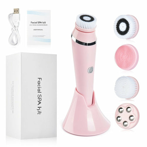 4 in 1 Facial Cleansing Brush Rechargeable Electric Waterproof Spin