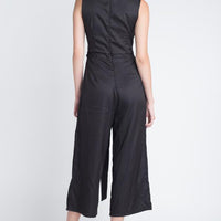 Women's Sleeveless Tie Jumpsuit with Slit