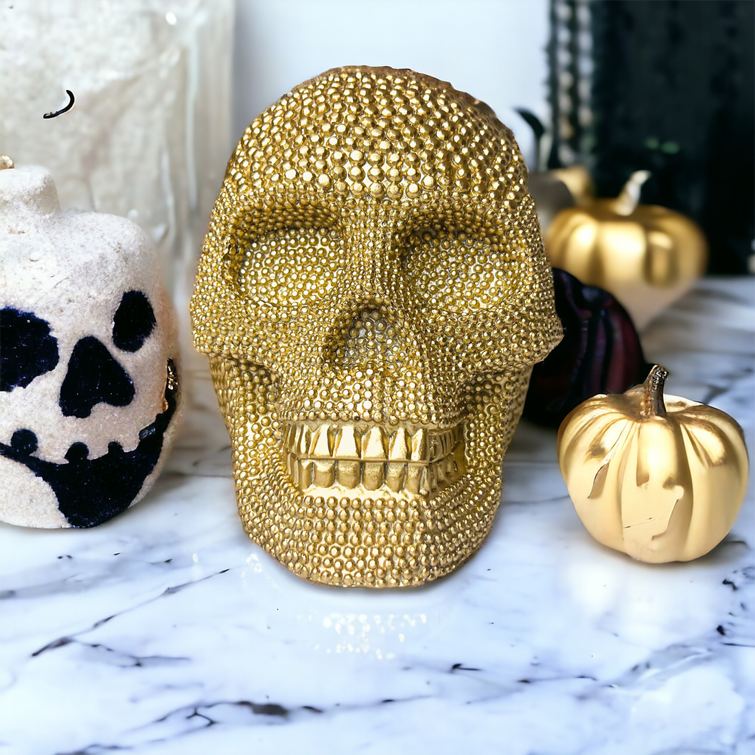 Resin Skull Gold