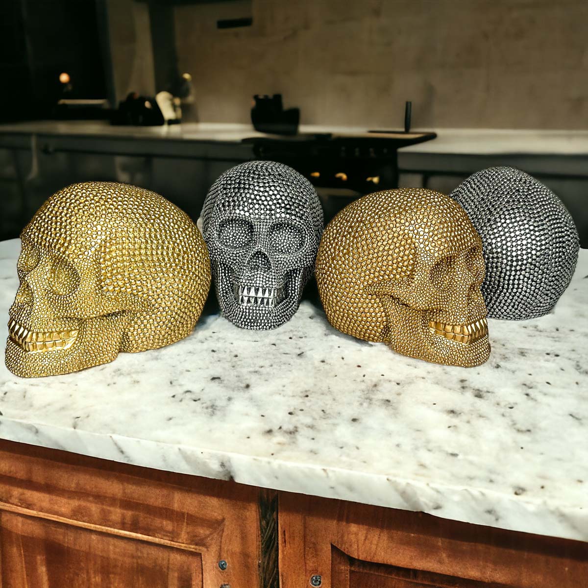 Resin Skull Gold