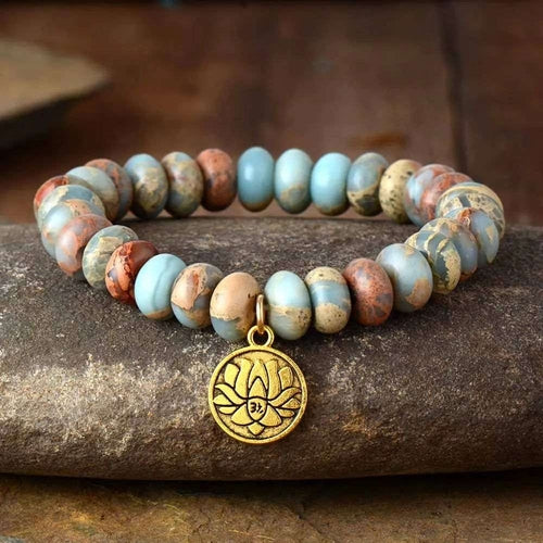 Imperial Jasper Lotus Bracelet