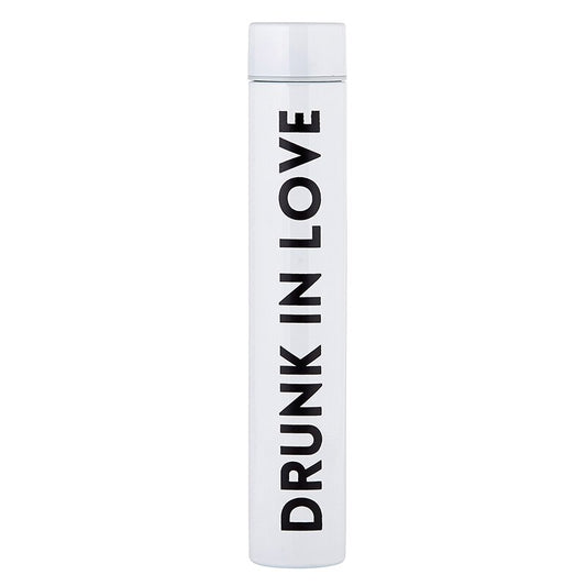 Drunk In Love Flask Bottle in White | Stainless Steel Double Wall