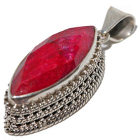 RAW REAL RUBY Marquise Cut Pendant