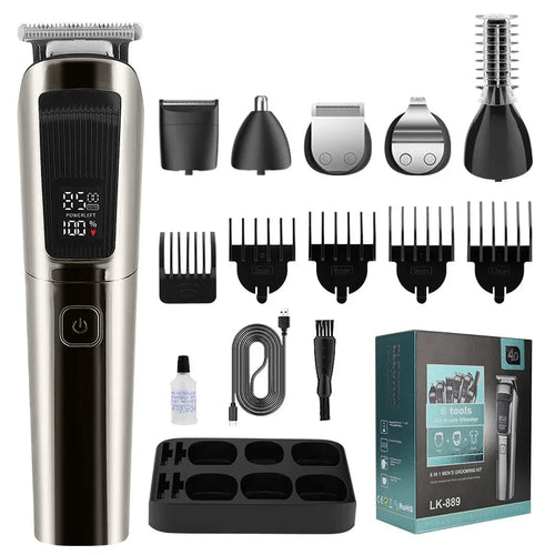 Mens IPX6 Waterproof Body Electric Shaver Beard Trimmer Nose Hair