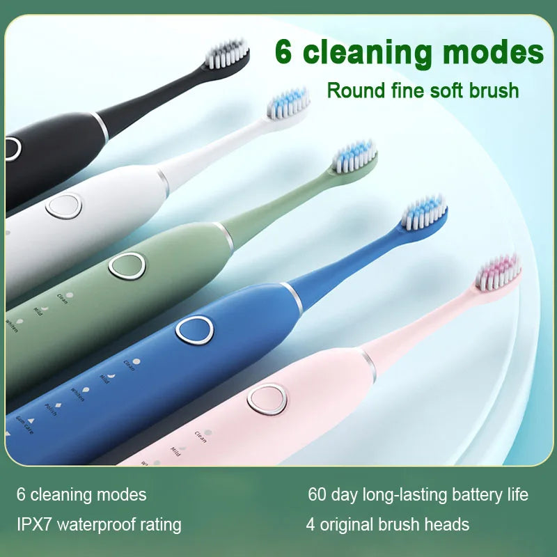 Smart Sonic Electric Toothbrush Teeth Whitening Ultrasonic Vibration