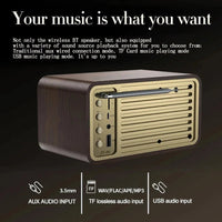 Vintage Classic Wood Theme Bluetooth Speaker with Radio