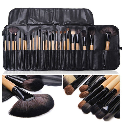 24 pcs Makeup Brush Sets Professional Cosmetics Brushes Pink Black