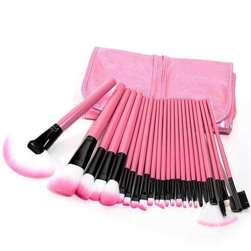 24 pcs Makeup Brush Sets Professional Cosmetics Brushes Pink Black