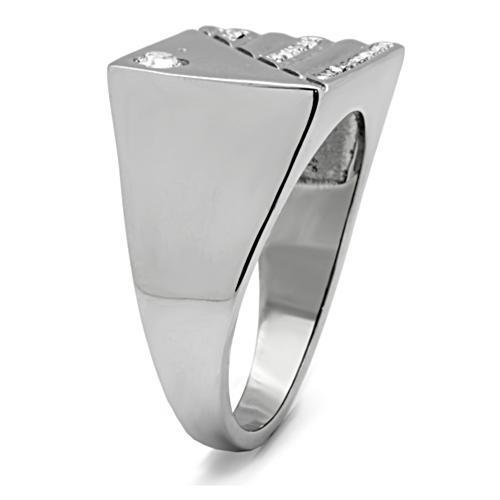 Men Stainless Steel Synthetic Crystal Rings TK319