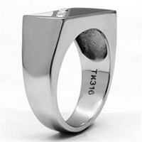 Men Stainless Steel Synthetic Crystal Rings