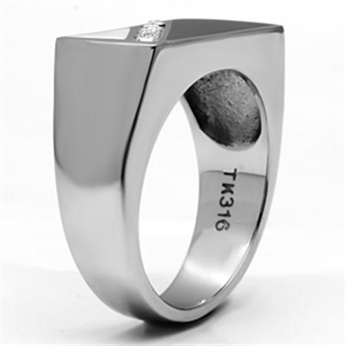 Men Stainless Steel Synthetic Crystal Rings