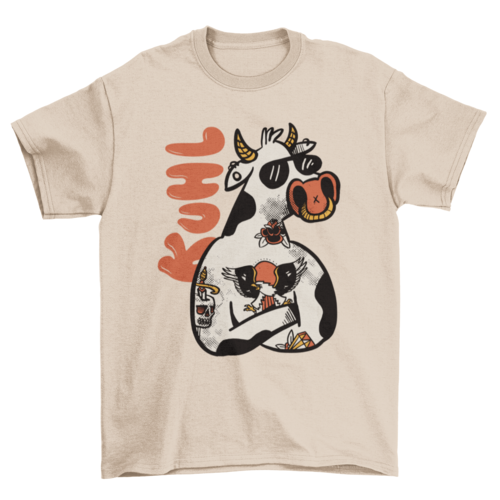 Tattooed cow men's t-shirt