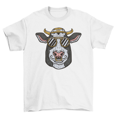 USA ONLY Cow animal with sunglasses t-shirt d