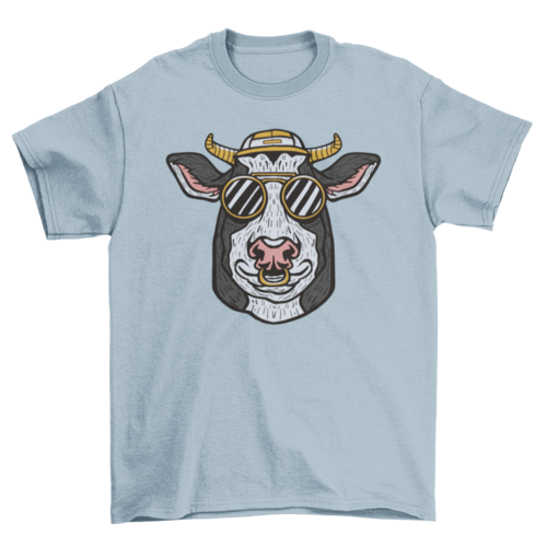 USA ONLY Cow animal with sunglasses t-shirt d