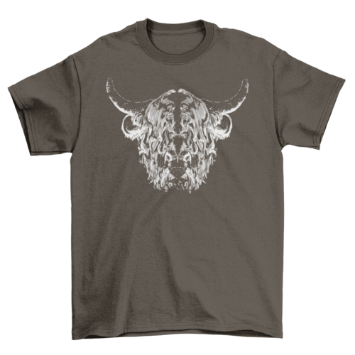 USA ONLY Highland cow animal realistic t-shirt