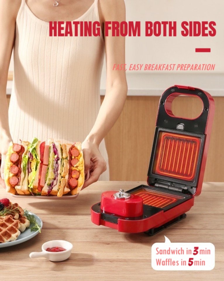 All-in-One Automatic Donut, Waffle & Sandwich Maker Machine