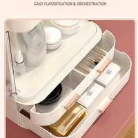 All-in-one Organizer with Led Mirror for Makeup Skincare & Accessories