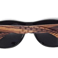 Zebrawood Sunglasses, Stars and Bars, Polarized, Handcrafted