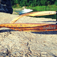 Zebrawood Sunglasses, Stars and Bars, Polarized, Handcrafted