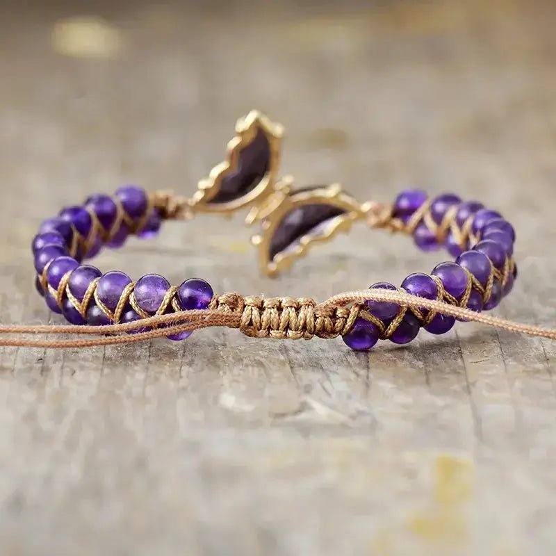 Amethyst Crystal Butterfly Bracelet