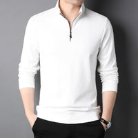 Mens Casual Stand Collar Long Sleeve Top