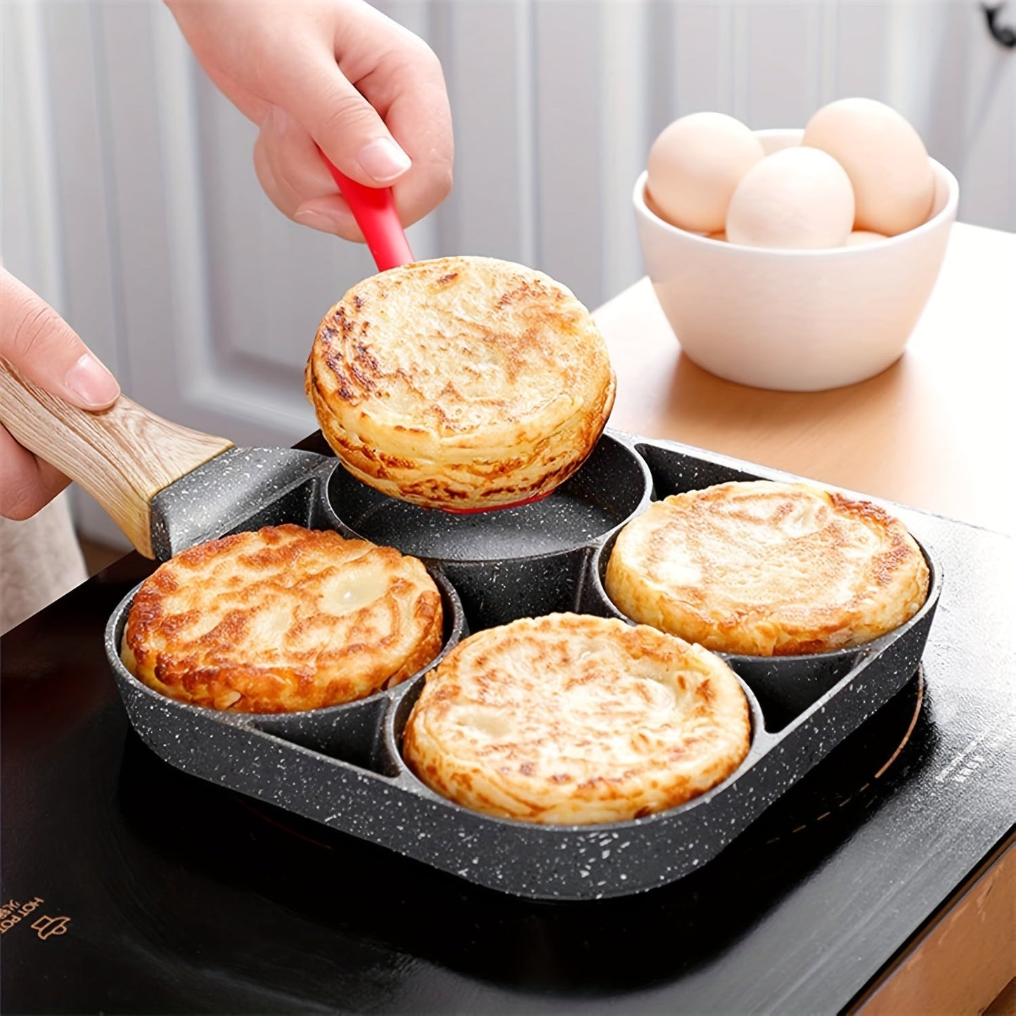 Versatile NonStick Egg Frying Pan with Cast Iron Handle