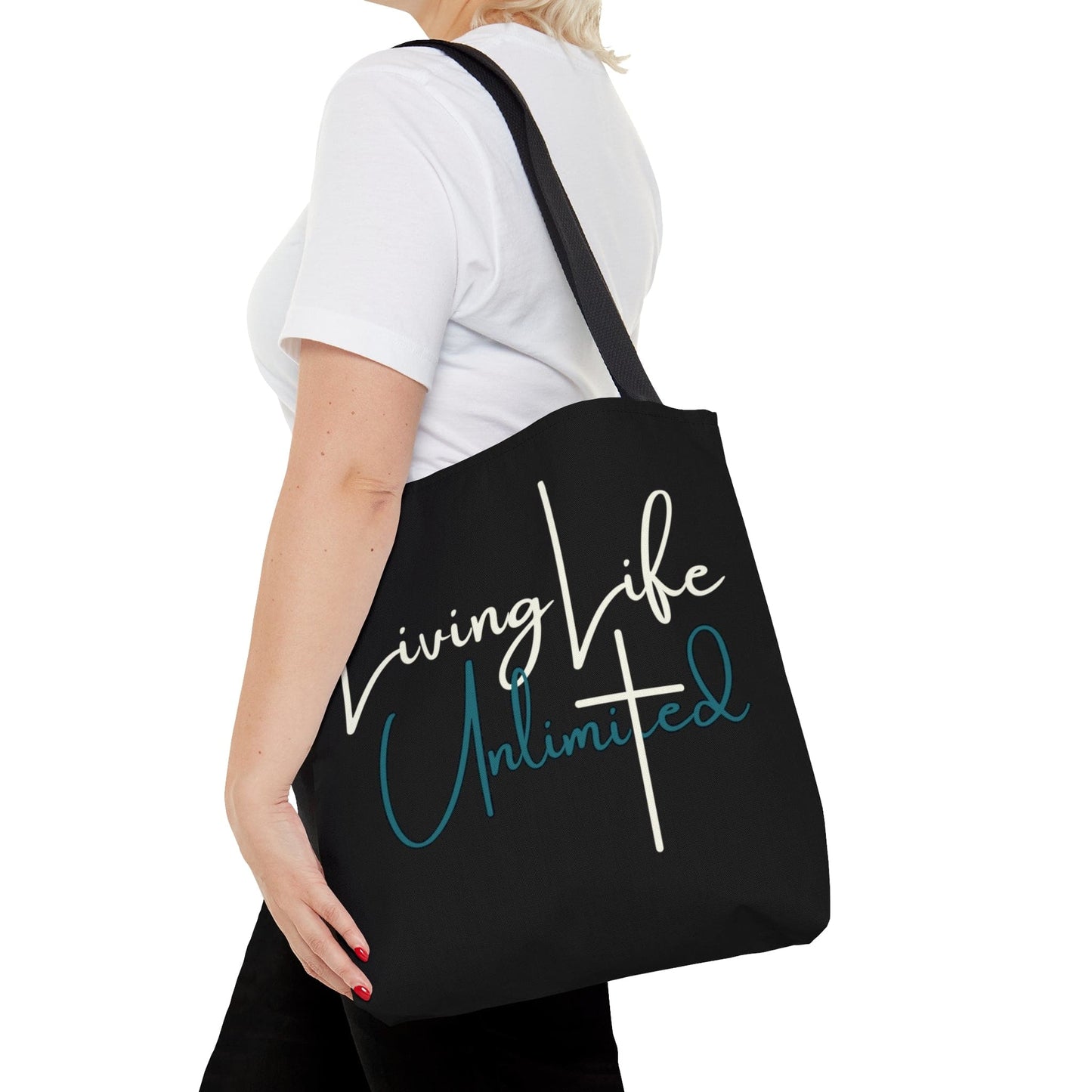 Large Tote Bag Living Life Unlimited - Inspirational Motivation -