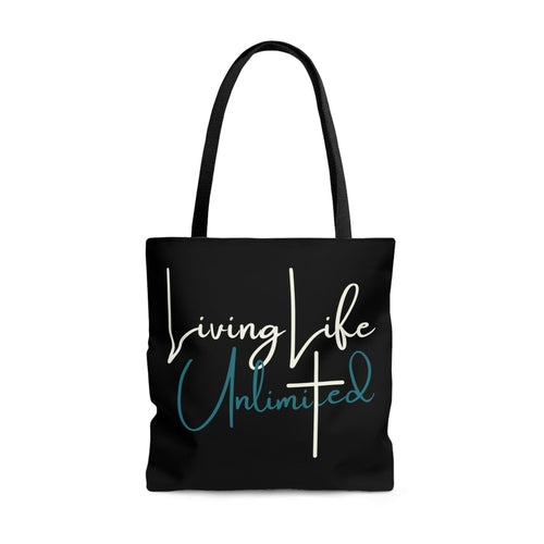 Large Tote Bag Living Life Unlimited - Inspirational Motivation -