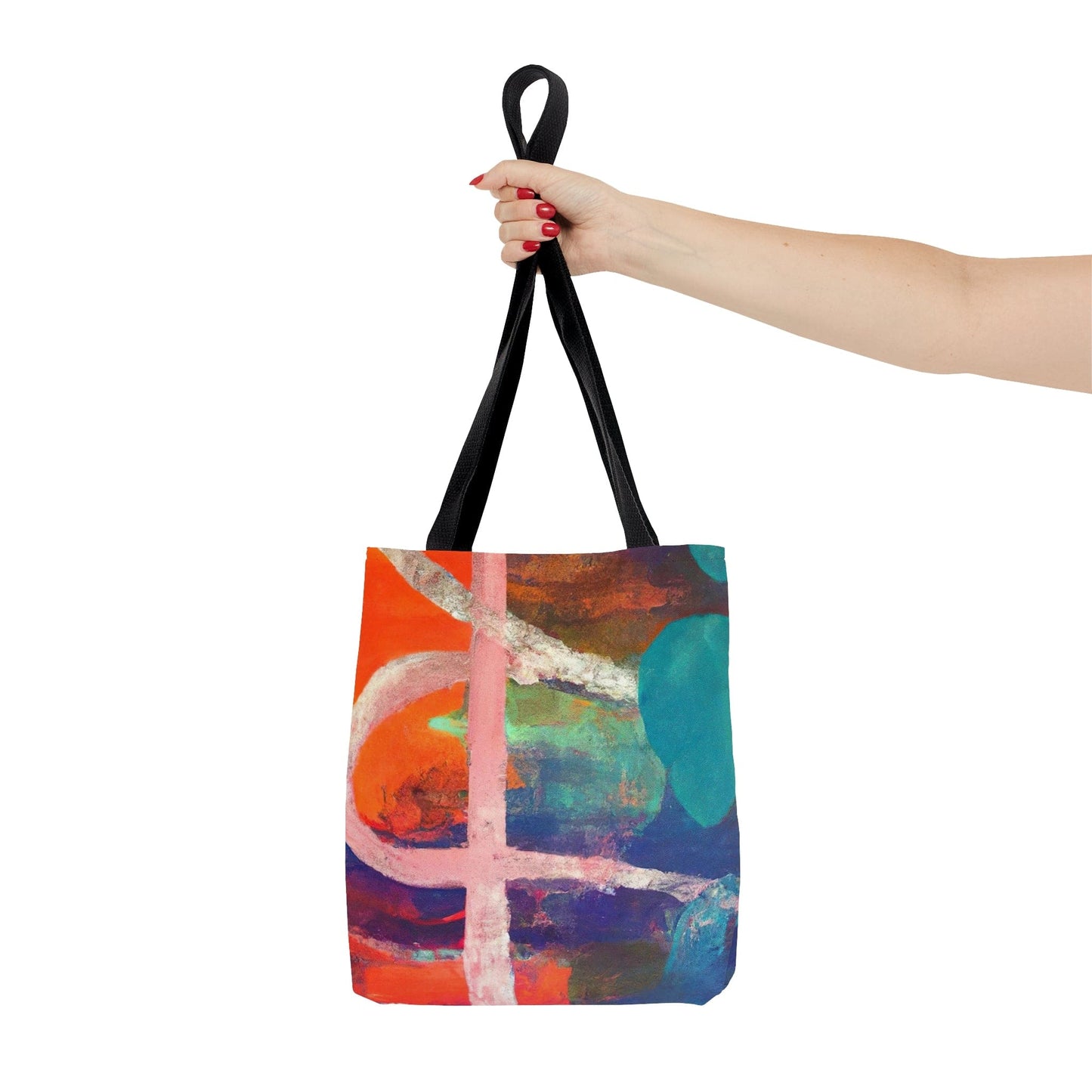 Large Tote Bag Multicolor Abstract Expression Pattern 030423b