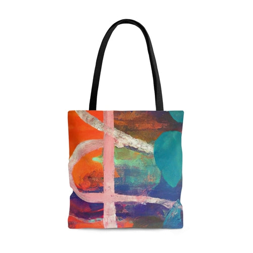 Large Tote Bag Multicolor Abstract Expression Pattern 030423b