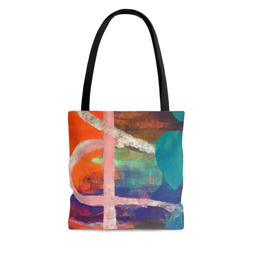 Large Tote Bag Multicolor Abstract Expression Pattern 030423b