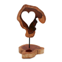 Wooden Heart Shape Tealight Holder