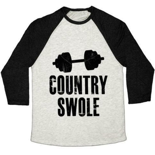 COUNTRY SWOLE UNISEX TRI-BLEND BASEBALL TEE