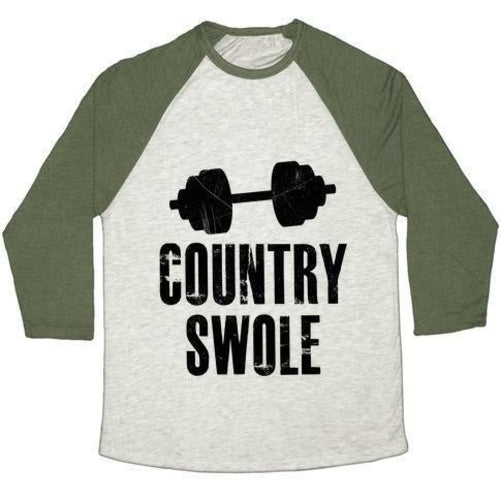 COUNTRY SWOLE UNISEX TRI-BLEND BASEBALL TEE