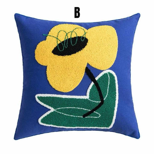 Cute Whimsical Sunflower Decorative Throw Pillow Pillowcase