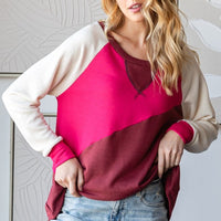 HOPELY Color Block Long Sleeve T-Shirt