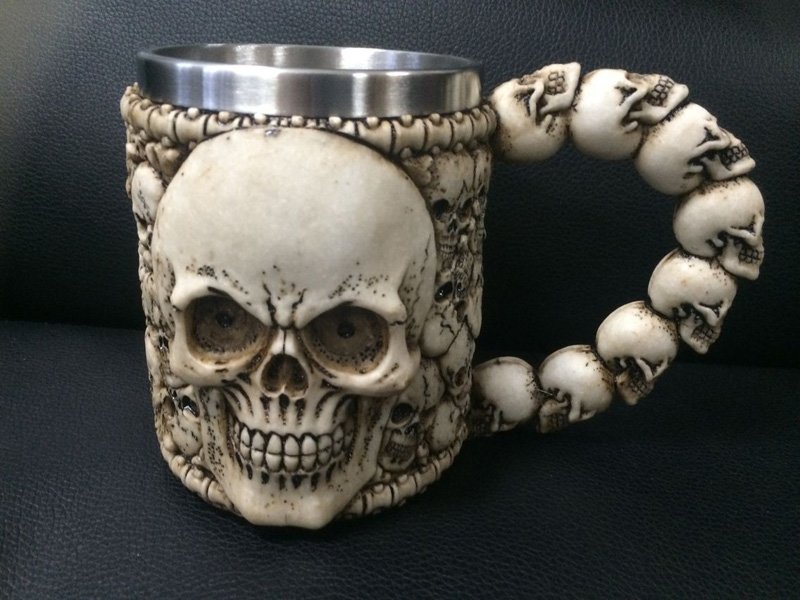 Stainless Steel Skull Coffee Mug