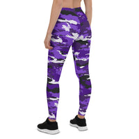 Purple Camo Leggings for Women