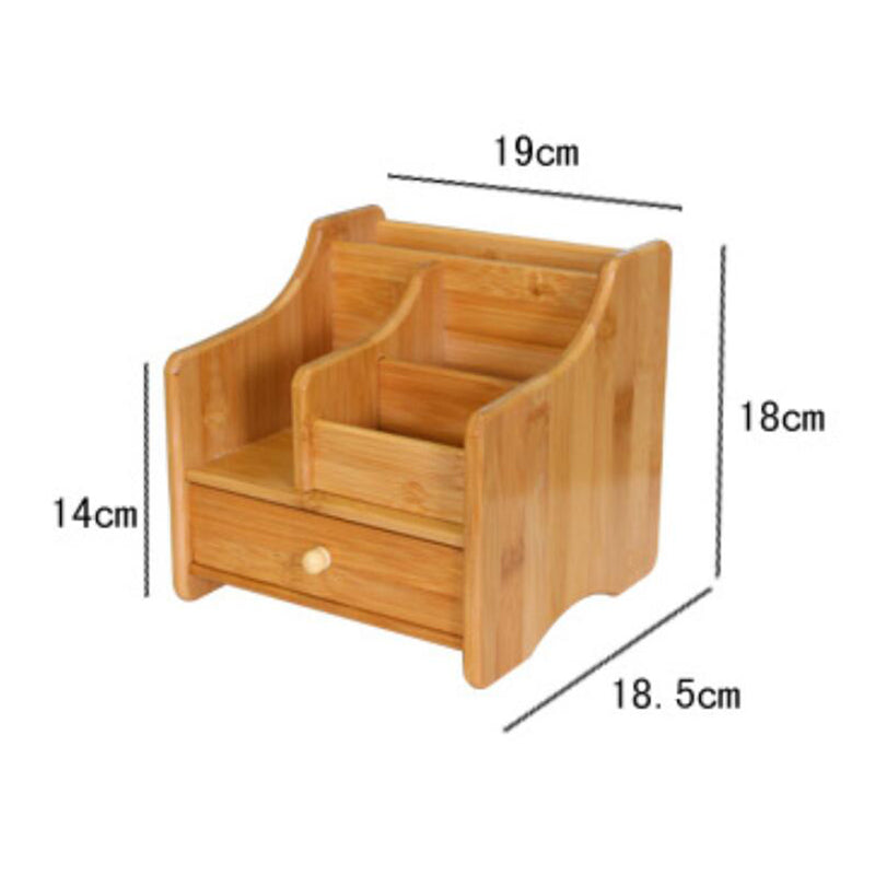 Bamboo Storage Box Office or Cosmetics Organizer