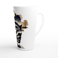 Silhouette Ceramic Latte Mug Serene Sunset Design 17oZ