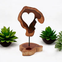 Wooden Heart Shape Tealight Holder