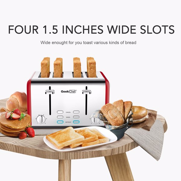 Stainless Steel Toaster Dual Control Panel for Baking Bread