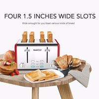 Stainless Steel Toaster Dual Control Panel for Baking Bread