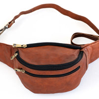 Brown Genuine  Italian Leather Fanny Pack for Men & Women Belt Bag