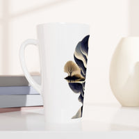 Silhouette Ceramic Latte Mug Serene Sunset Design 17oZ