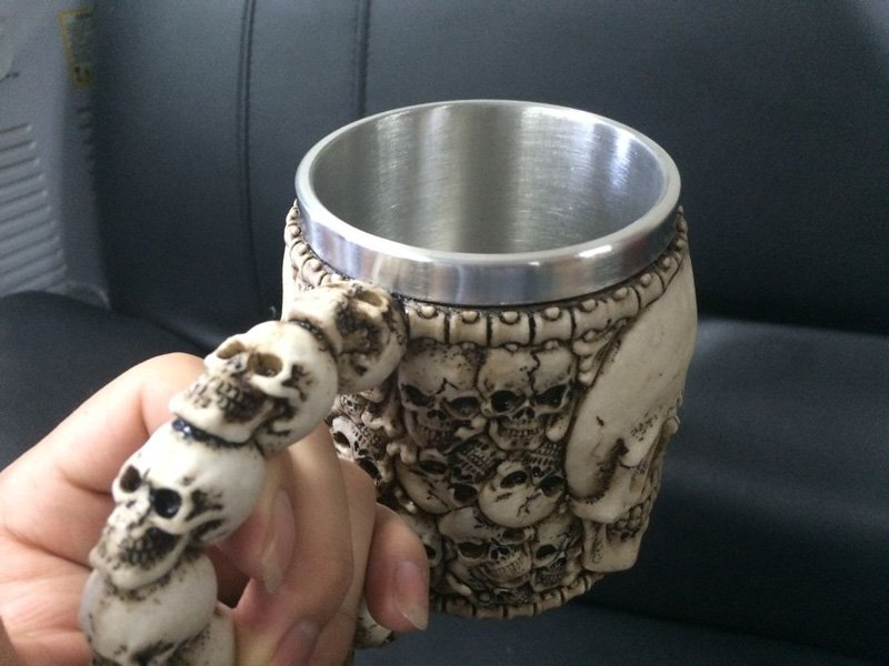 Stainless Steel Skull Coffee Mug