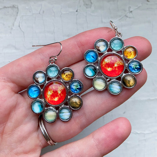 Solar System Halo Dangle Earrings