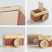 Wood Camera Pen Container