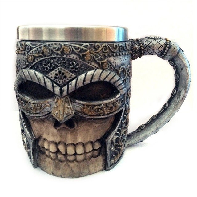 Masked Knight Stainless Steel Skull Mug